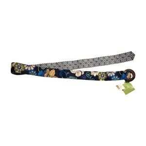 NWT Vera Bradley Belt Mod Floral Blue (Retired) Faux Tortoiseshell Buckle Preppy